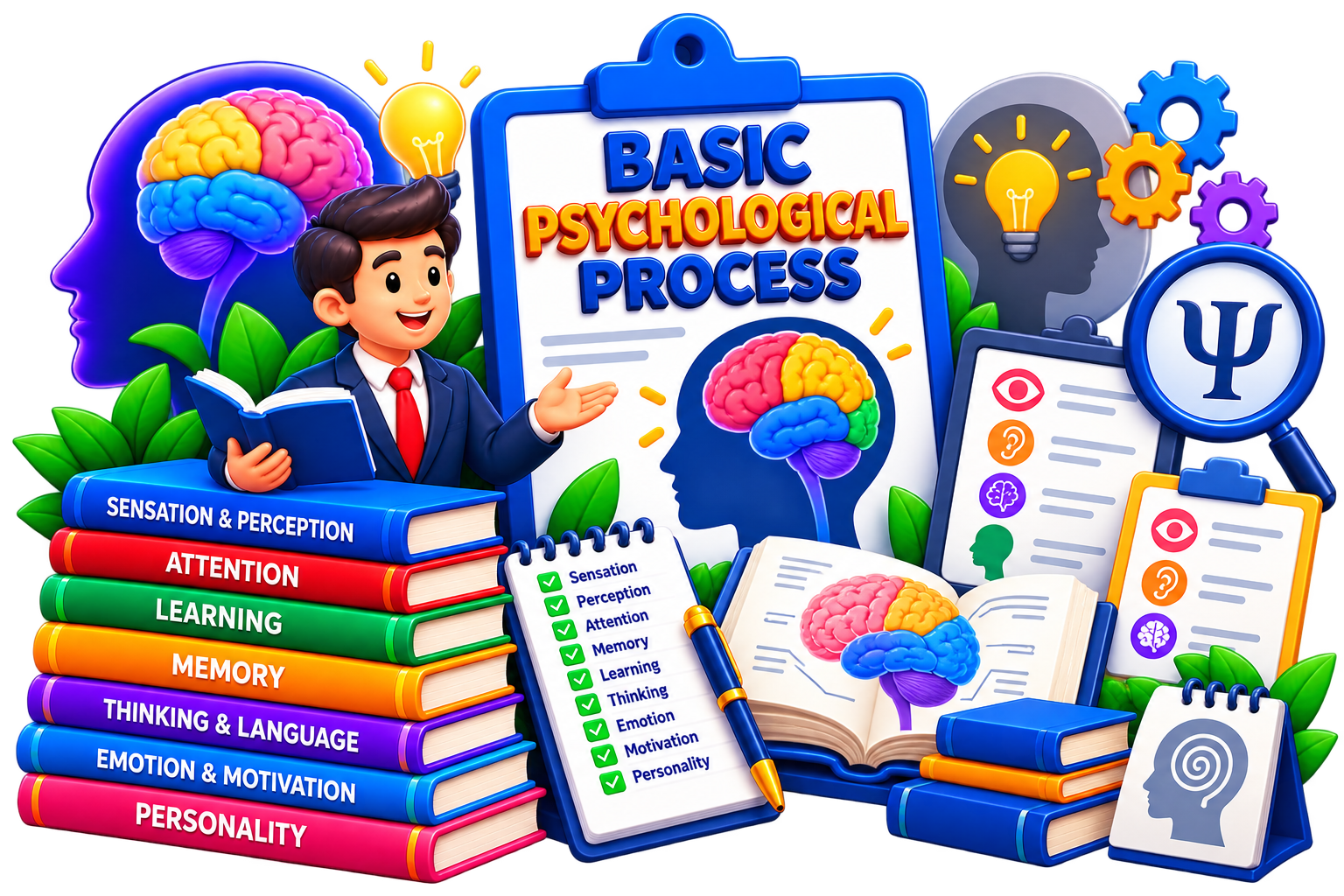 Basic Psychological Process illustration for BA DAVV notes