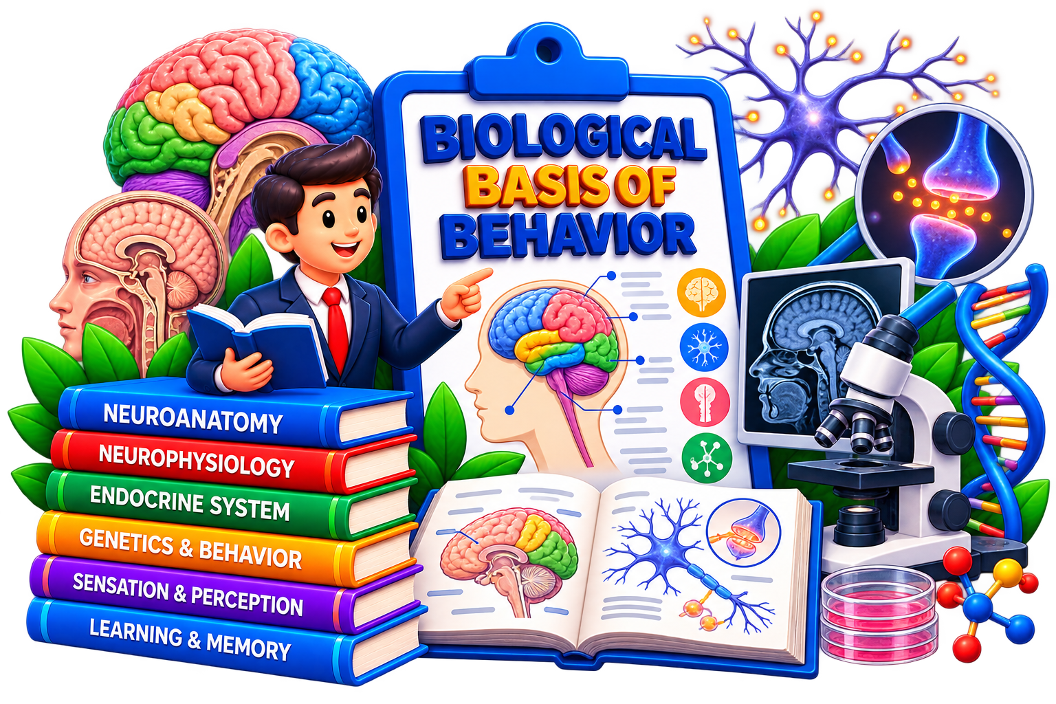 Biological Basis of Behavior illustration for BA DAVV notes
