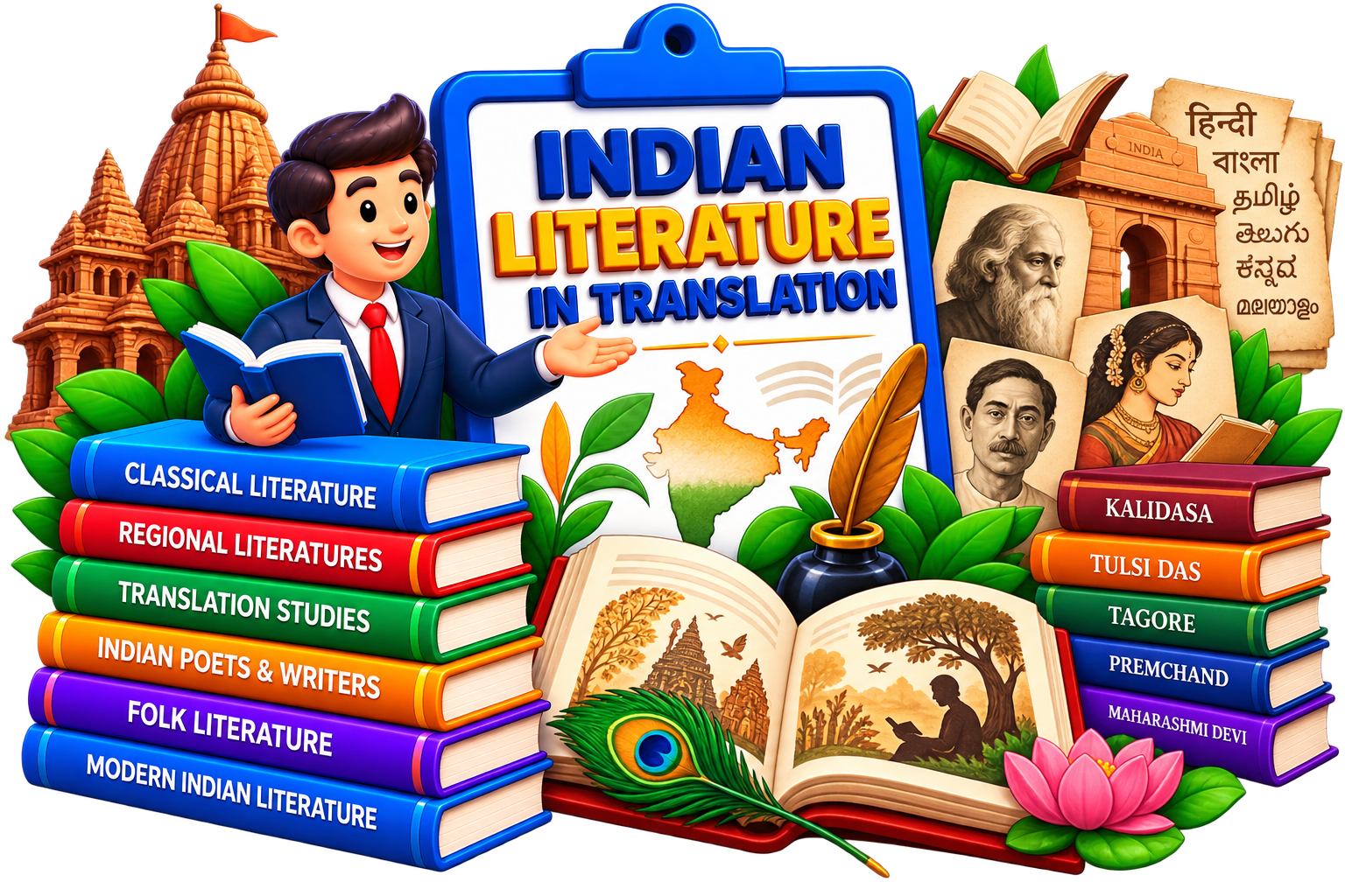 Indian Literature in Translation illustration for BA DAVV notes