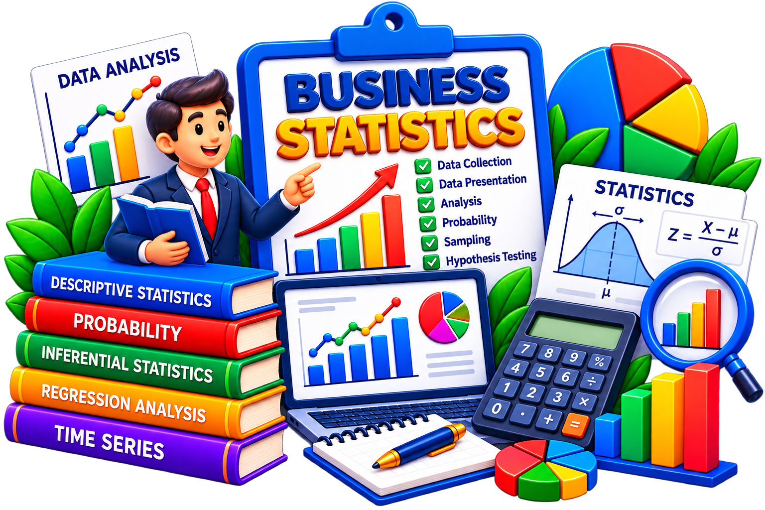 Business Statistics illustration for BBA DAVV notes
