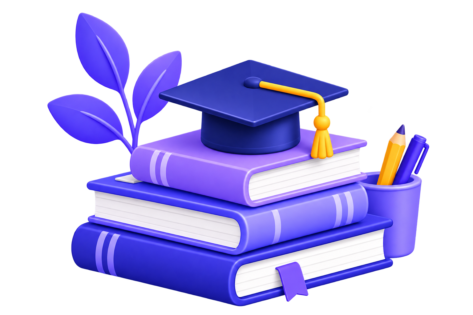 Books and graduation cap