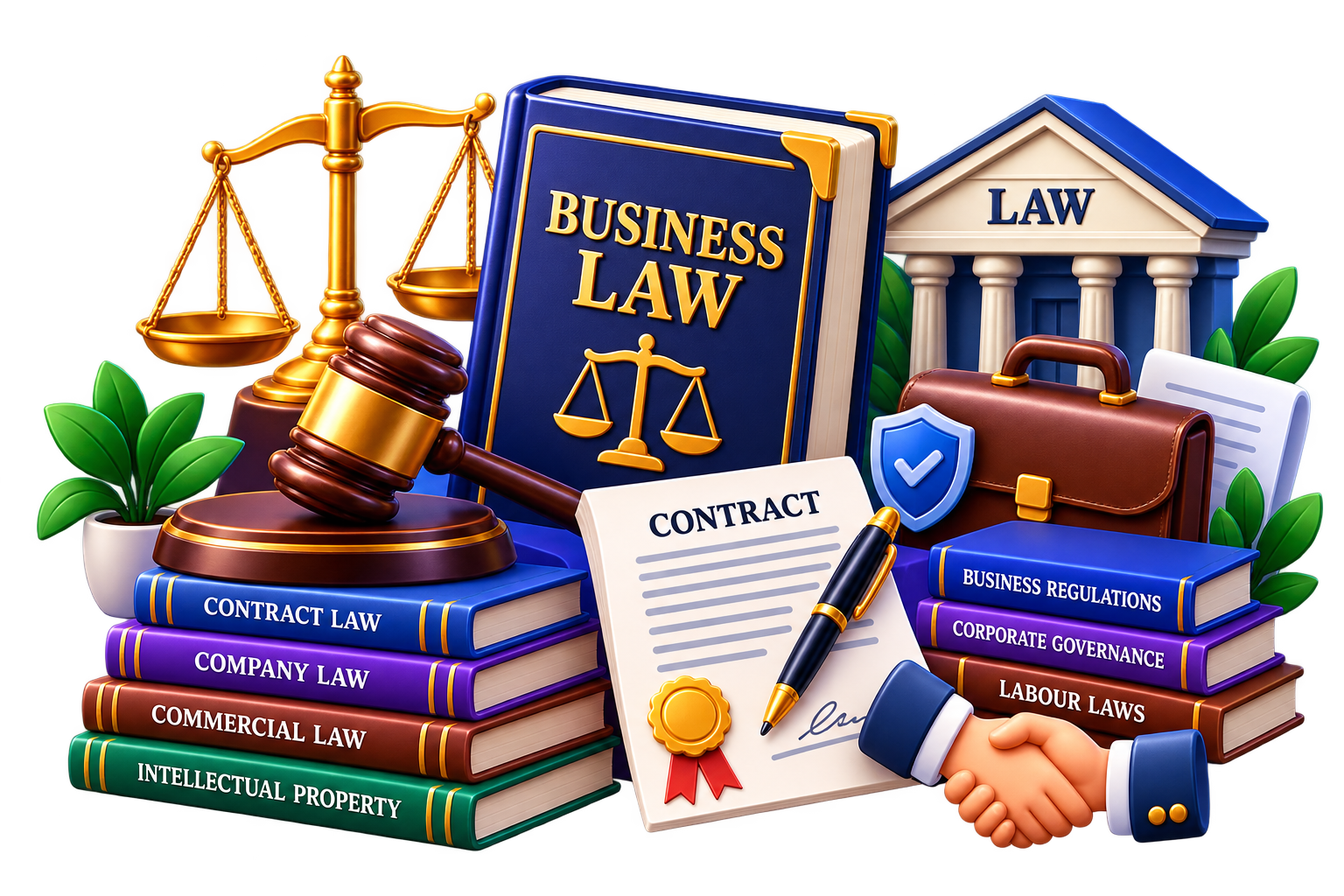 Business Law illustration for B.Com DAVV notes