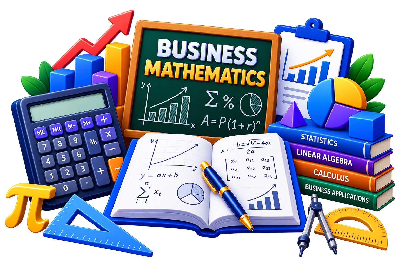 Business Mathematics illustration for B.Com DAVV notes